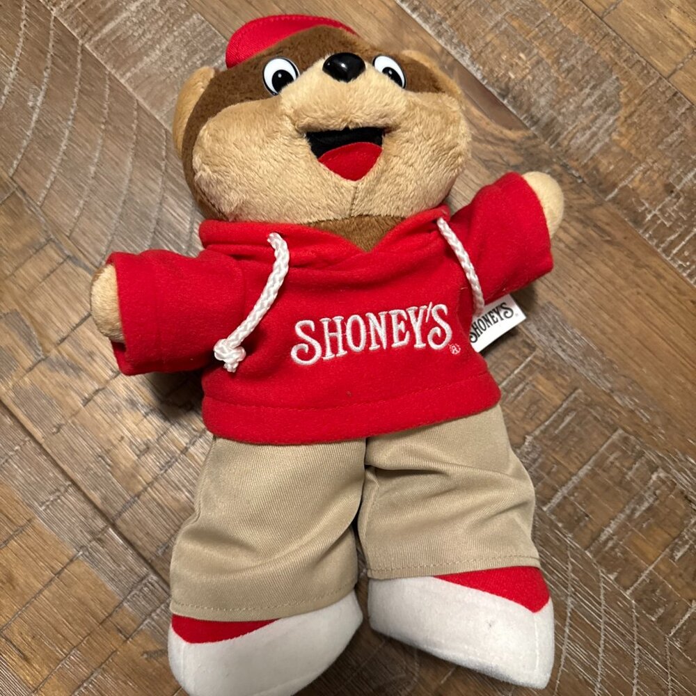 Shoney's Restaurant Shoney Bear Red Hoodie Plush 12" Teddy Bear 2017 4863-082017